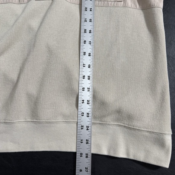 Vintage‎ Norm Thompson Polo Shirt Men's Large Beige Banded Waist Pockets - Picture 8 of 9